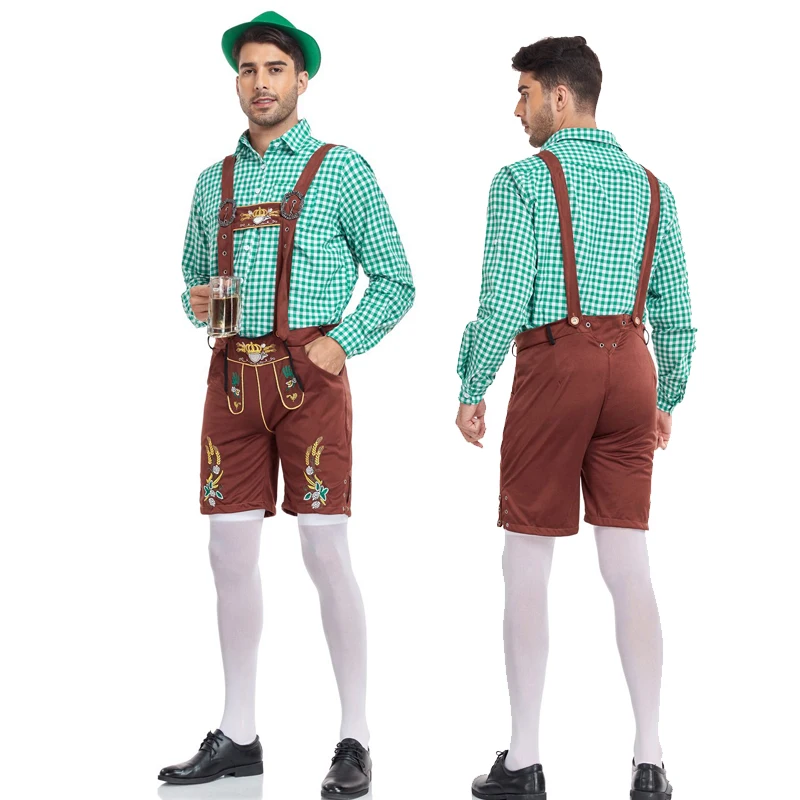 NEW Carnival Oktoberfest National Lederhosen For Man Costume Tavern Clubs barman Outfit Cosplay Halloween Fancy Party Dress