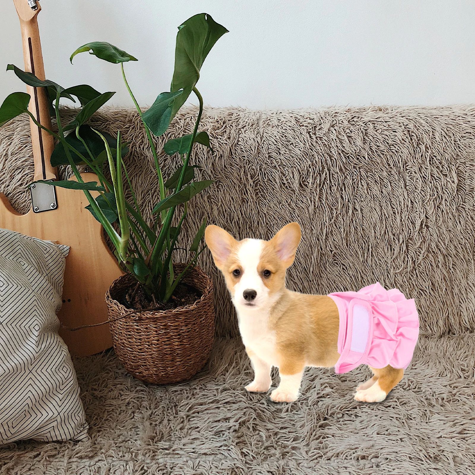 

Pet Physiological Pants Soft Washable Dog Diaper Puppy Protective Sanitary Pant Indoor Anti- Dog Period Panties