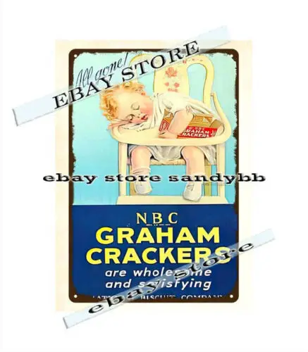 1p,1930s  Cracker metal tin sign contemporary art prints