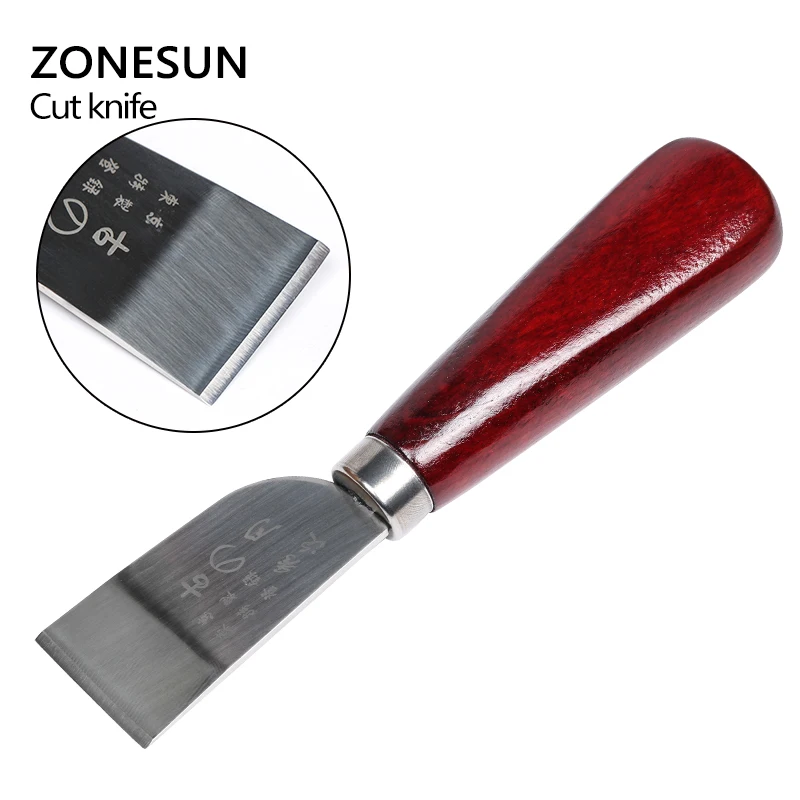 ZONESUN  One 1pc DIY Stainless Steel Leather Cutting Knife Leather Craft Tool with Wooden Cutter Tool Hot Sale