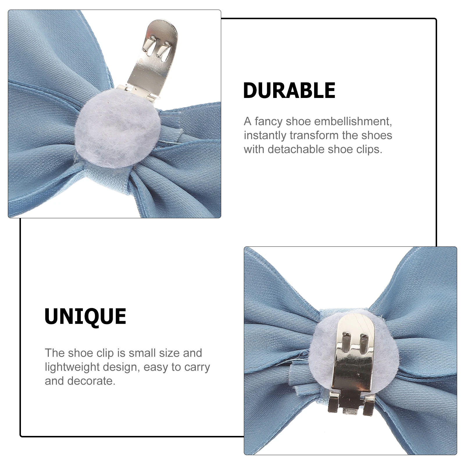 

2 Pcs Bow Shoe Buckle High Heels Accessories Elastic Wedding Clips Women Cloth Ornaments