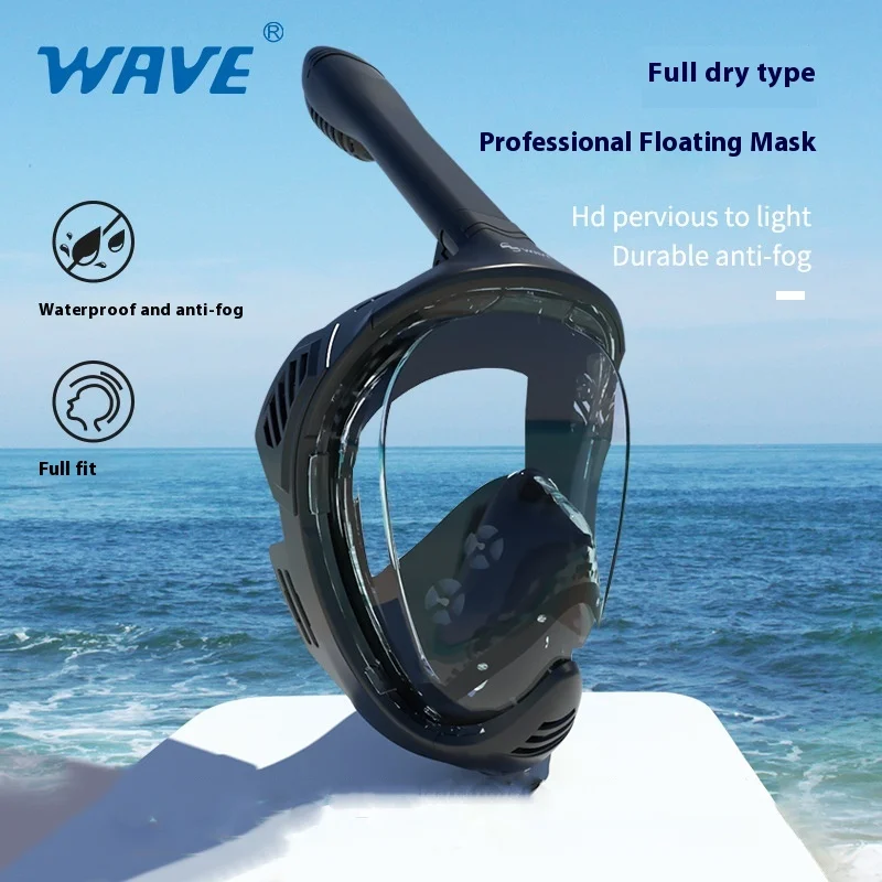 WAVE New Snorkeling Mask Full Face Goggles Goggles Full Dry Snorkel Diving Snorkeling Mask Diving Essential Supplies