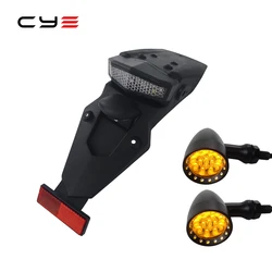 PP Plastic Universal Motorcycle Rear Fender With Versatile Rear Taillight.LED Brake Taillight Turn Signal Plate Light Reflectors