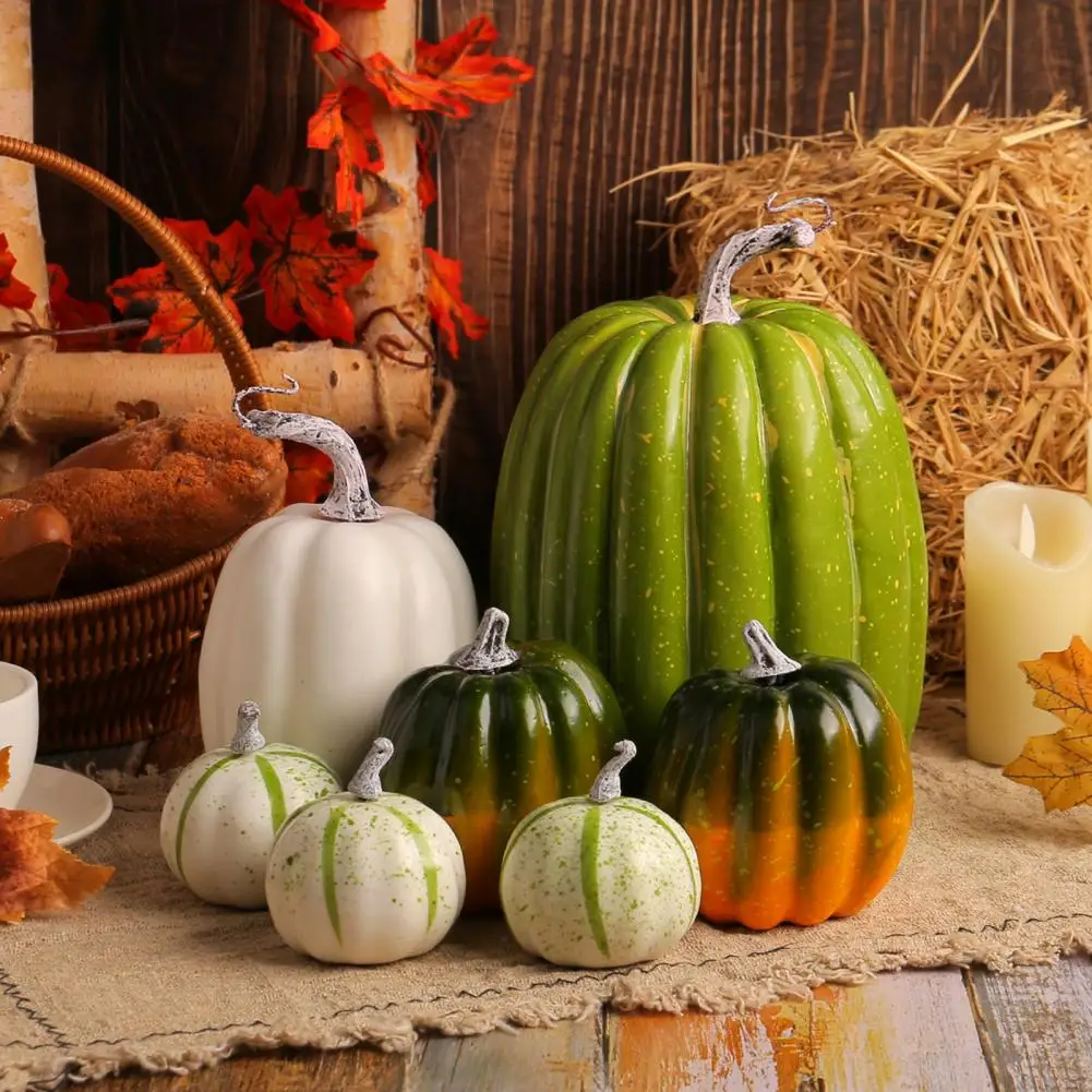 Veelzijdige Pompoen Decor Herfst Oogst Decor Set Kunstmatige Pompoenen Voor Boerderij Middelpunt Halloween Decoreren Faux Plastic