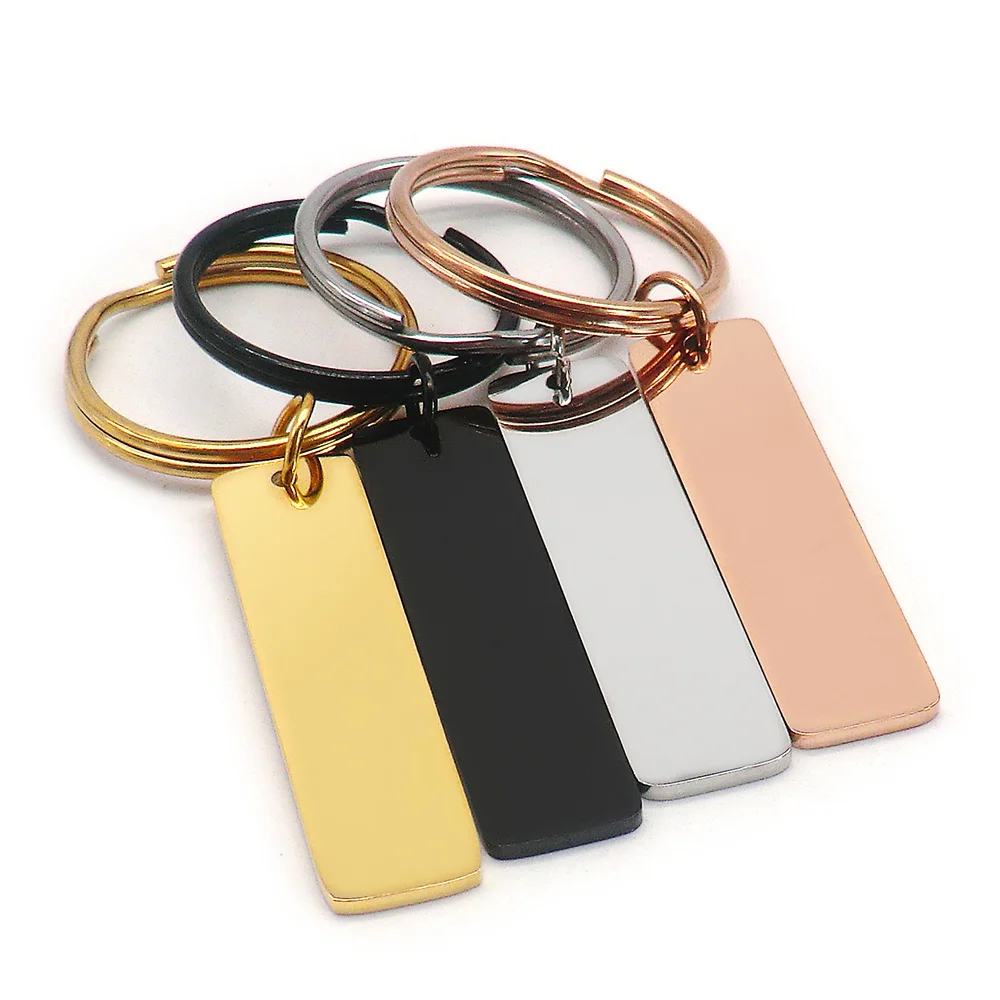 20PCS Dog ID Tags Customized Anti-lost Double-Sided Engraved Rectangle Stainless Steel Keyring Pet  Personalized Accessories