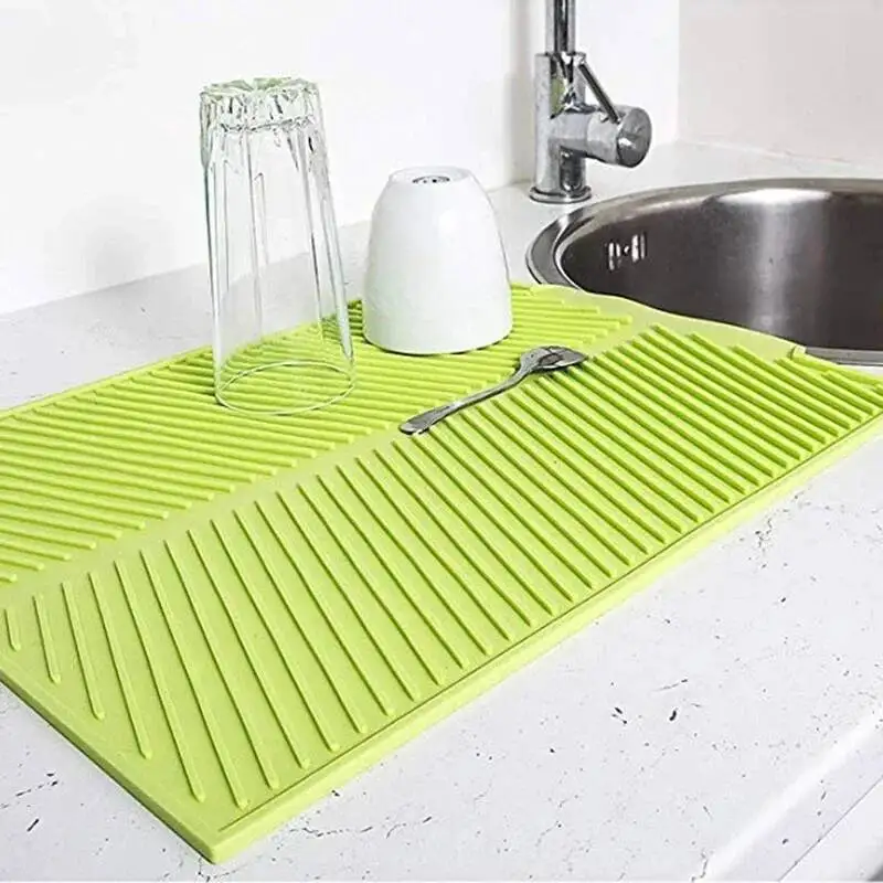 

Kitchen Silicone Drain Pad Bowl Dish Cup Drying Storage Rack Holder Durable Table Mat Kitchenware Counter Protection Accessories