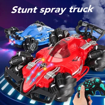 2.4G RC Spray Stunt Car Blue Red Light Music Model Toy Racing Drift High Speed ​​Vehicle 360 ​​Rotation Car Gifts Toys for Children