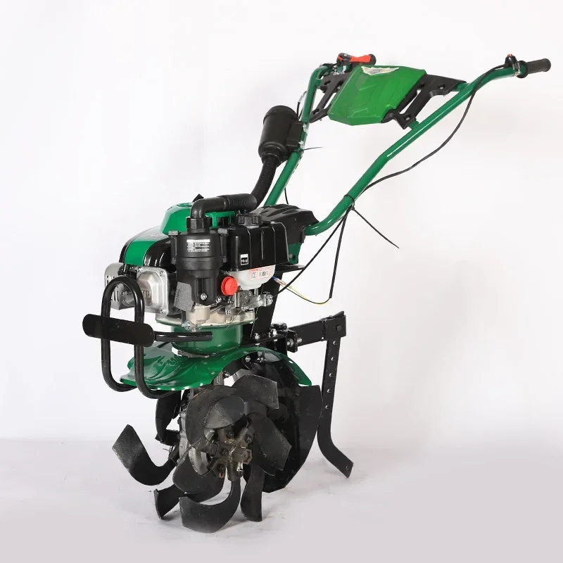 Small Compact Micro Tiller Gasoline Garden Machinery Rotary Tillage Easy Start Easy Use Families Elderly Essential Weeding