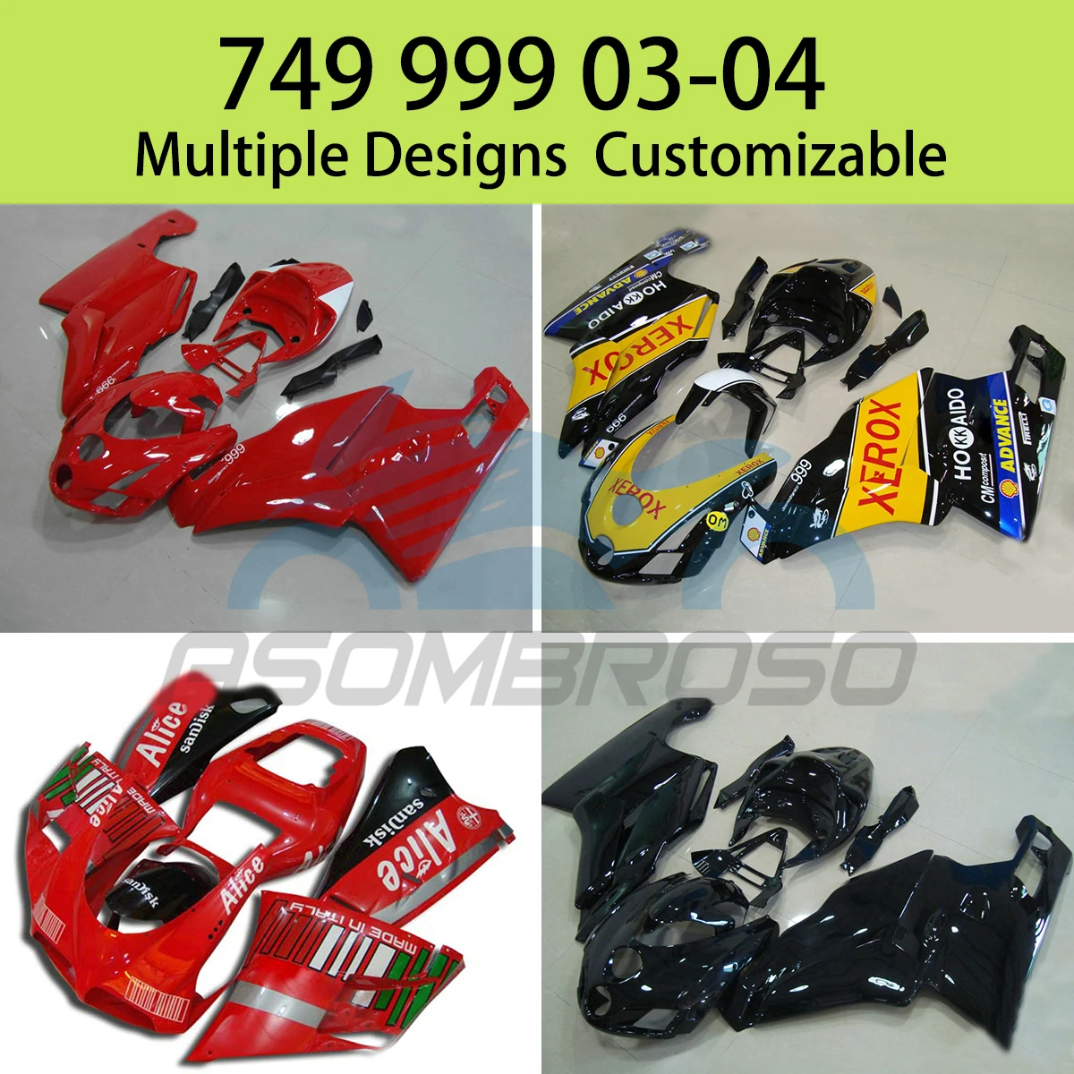 For Ducati 749 999 2003 2004 Injection Motorcycle Accessory Complete Fairing Kit Complete Body Plastics Covers 03 04 Fairings