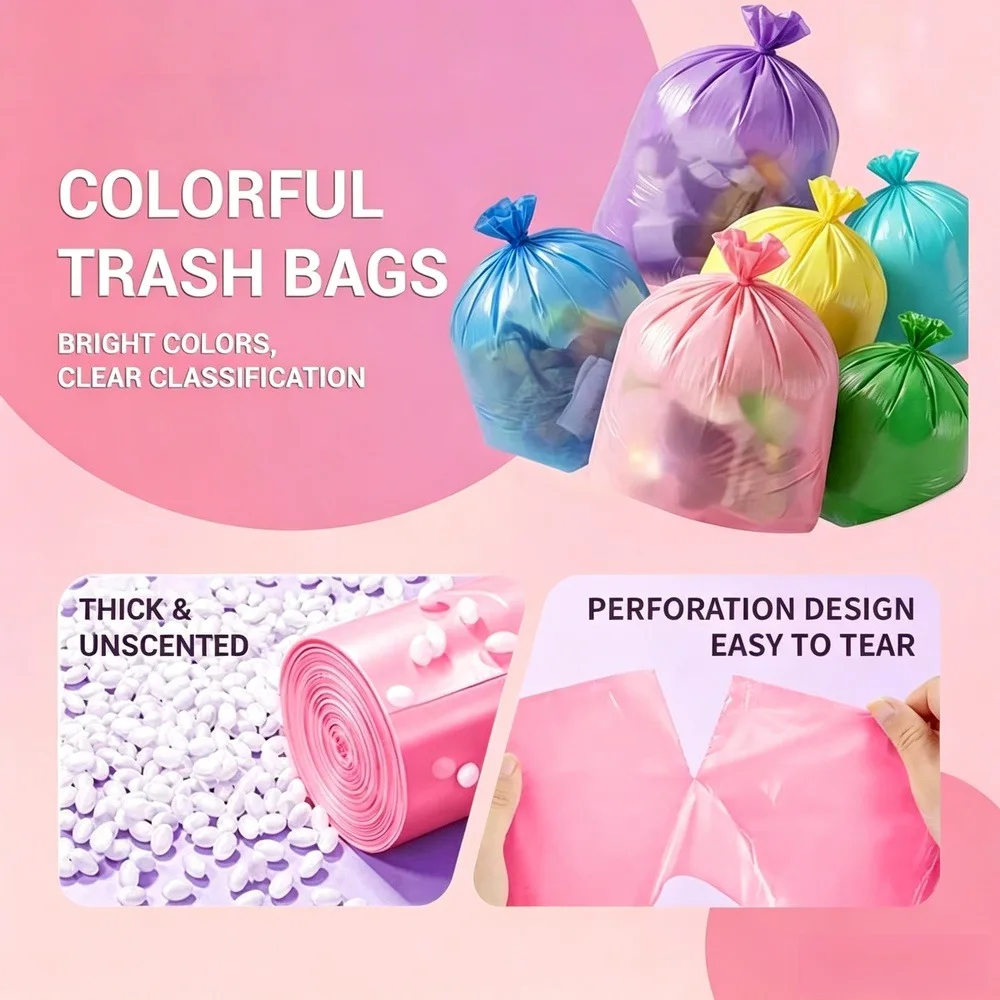 200PCS 5 Gallon Drawstring Trash Bags Medium Heavy-Duty Leak-Proof Tear-Resistant Kitchen Bathroom Home Office Garbage Bag Liners