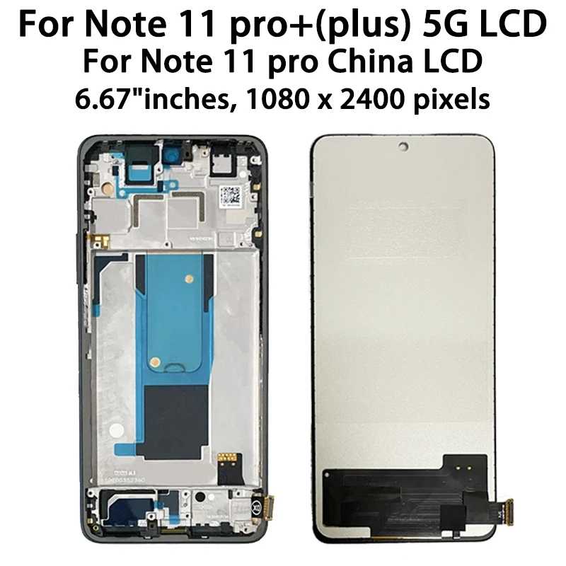 Screen for Xiaomi Redmi Note 11 Pro+ 5G 21091116UG LCD Display Screen Touch Digitizer for Redmi Note 11 Pro (China) 21091116C