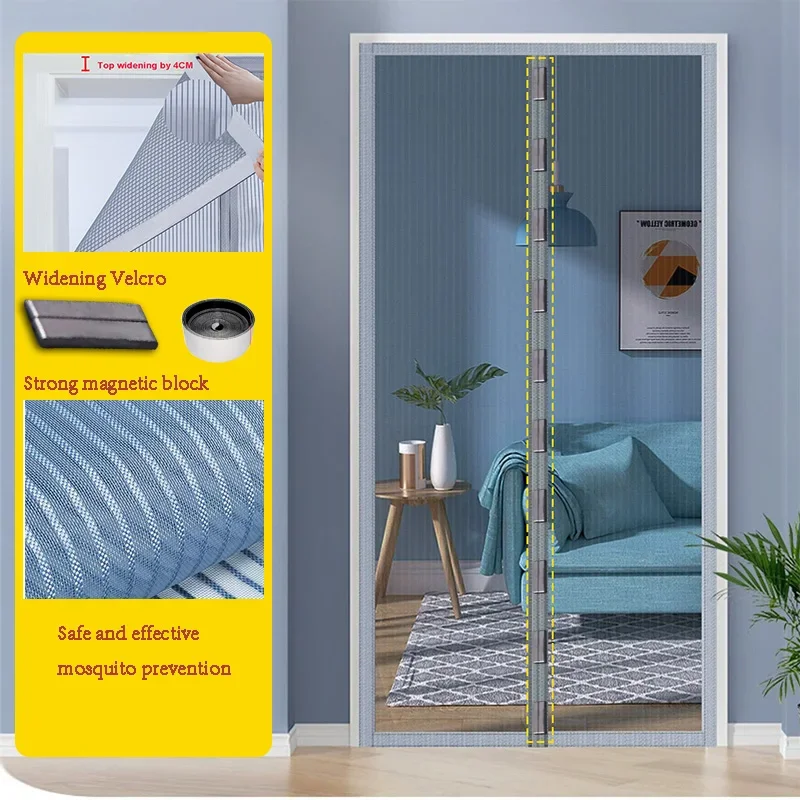 Magnetic mosquito proof door curtain, summer household magnetic screen door, magnetic sand net, fine diamond net Invisible mesh