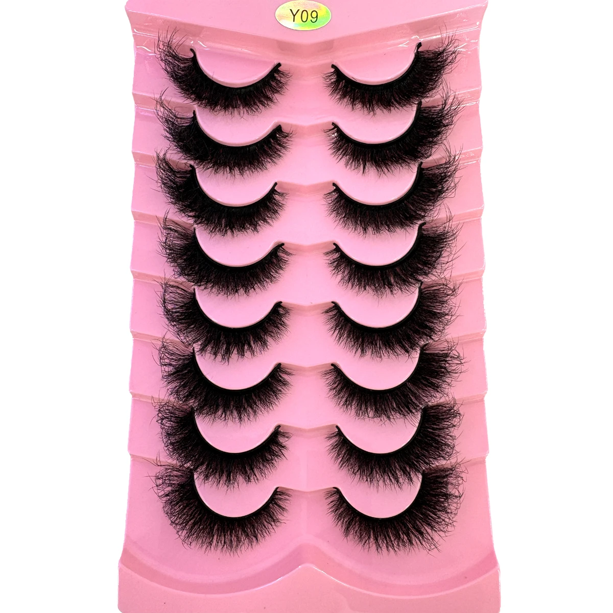 8Pairs Extension Thick Long Reusable Extended Makeup Lashes 9D Faux Mink False Eyelashes, Multi-Layered Curly & Fluffy Fake Lash