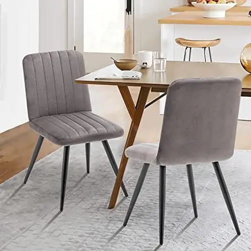 

Modern Dining Chairs Upholstered Dining Room Chairs Armless Chairs Kitchen Chairs Desk Chairs with Metal Legs for Home Kitchen