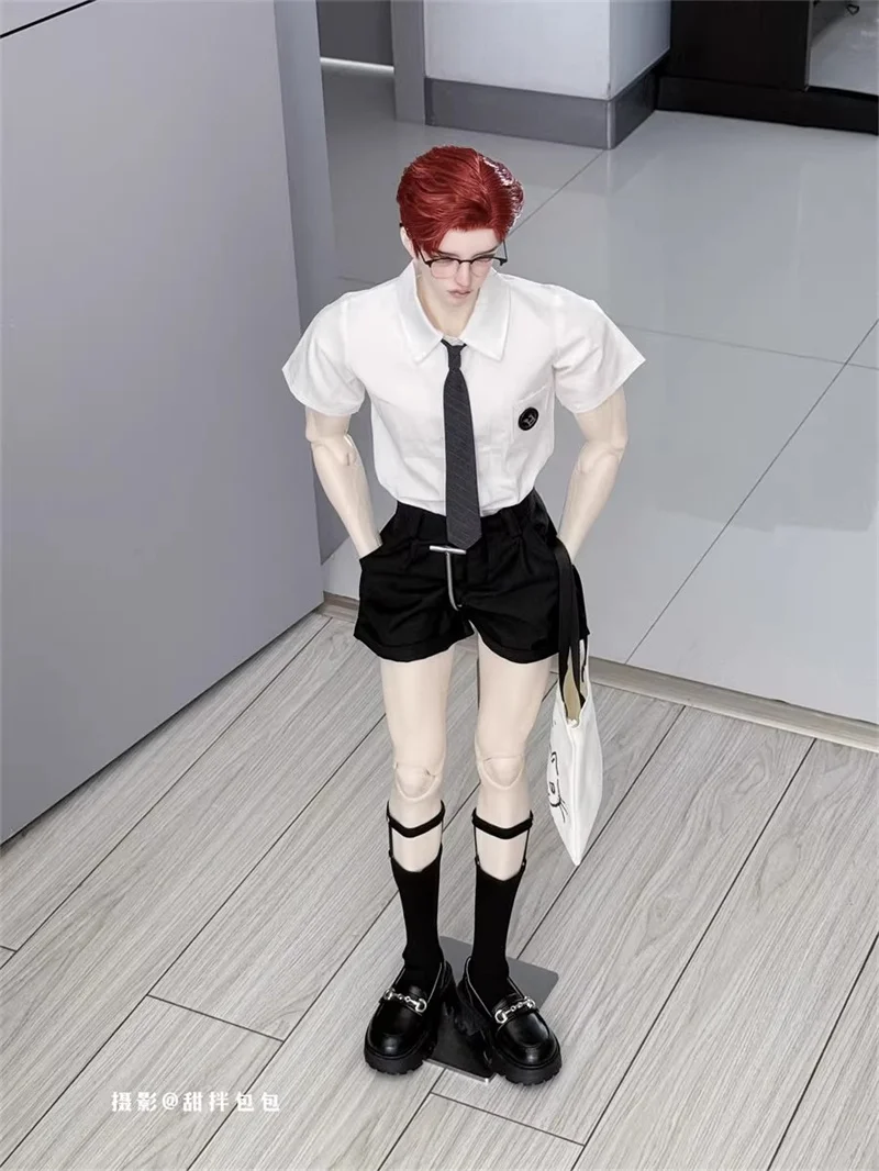 [High Quality] 1/4 Scale Trendy Handsome Youthful Simple Youthful Shirt Shorts Tie Set Fit 4point ID75 For Fans DIY