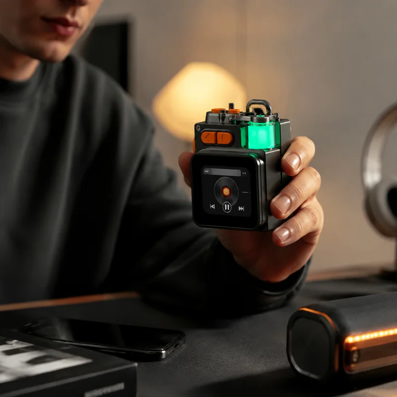Bluetooth Speaker Metal Rgb Screen App Control Mini Portable Deep Bass Subwoofer Outdoor Valentines Birthday Gift For Boyfriend