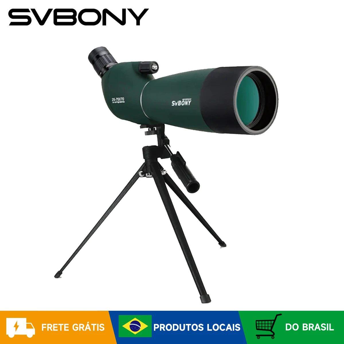 Svbony SV28 Spotting Scope 50/60/70/80mm Zoom poderoso com tripé à prova d'água, equipamento de camping, tiro ao alvo, observação de pássaros