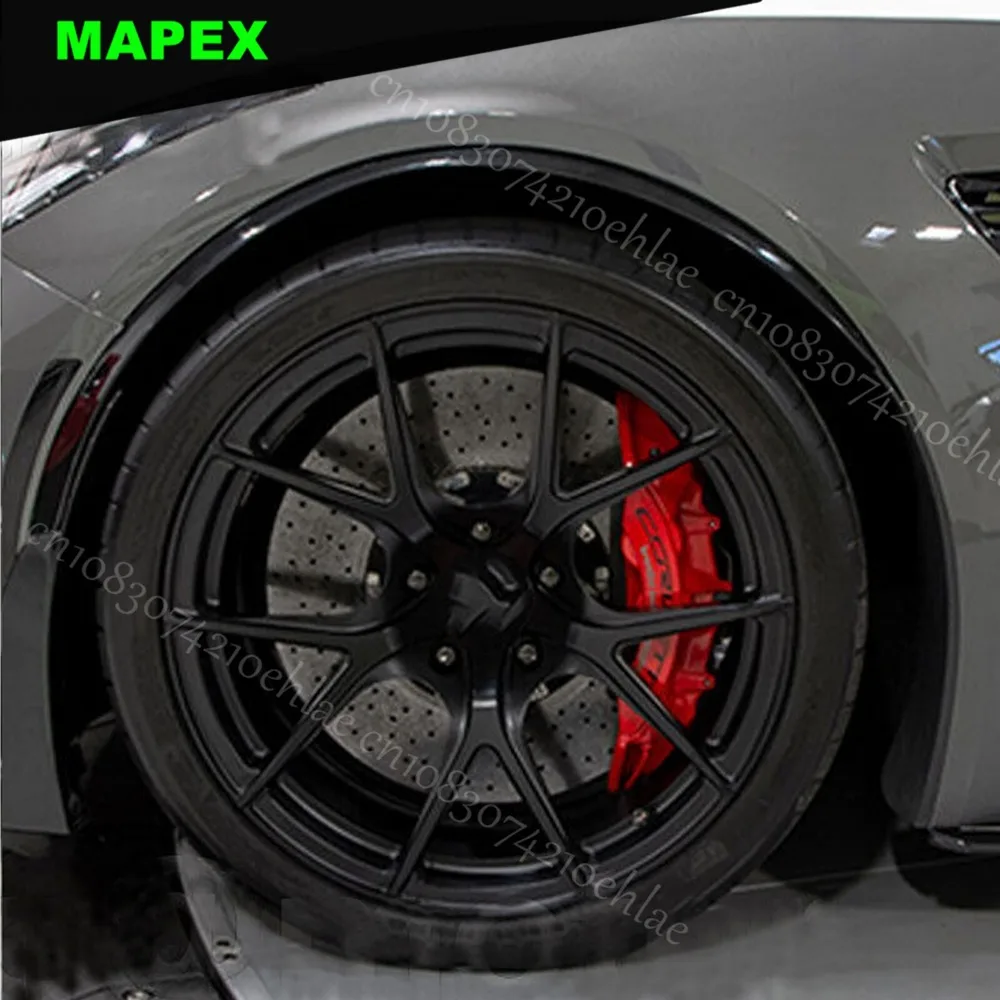 1 Pair Glossy Black Front Wheel Trim Fender Flares For Corvette C7 Z06 2014-2019