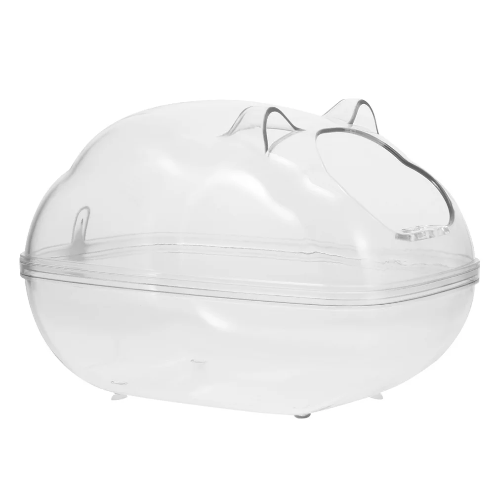 

Compact Hamster Bathtub Transparent Bath Basin Practical Hamster Supplies Unique Shape Design Small Pet Bath Container Warm