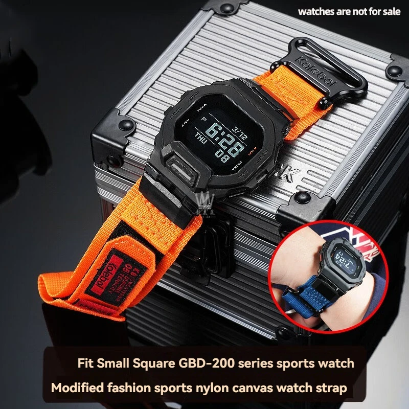 For Casio G-SHOCK Black Knight 3506 GBD-200-1/GBD-200SM Modified Nylon Watchband Canvas Watch strap Men Outdoor Sports Bracelet