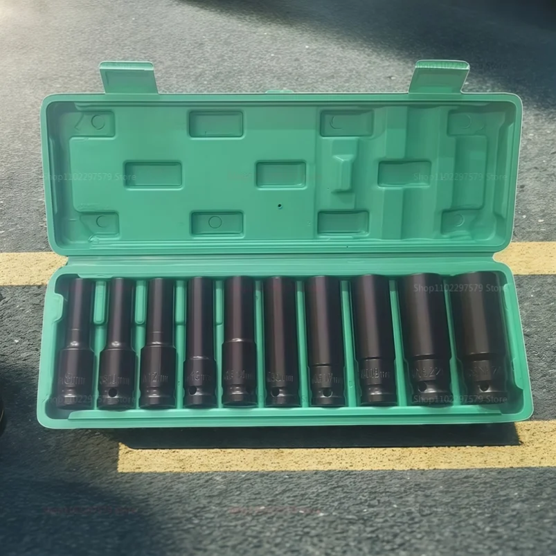 

10pcs 1/2" Drive Metric Impact Socket Set Universal Socket Metric Drive Deep Socket Set Wrench for Air Pneumatic Repair Tools