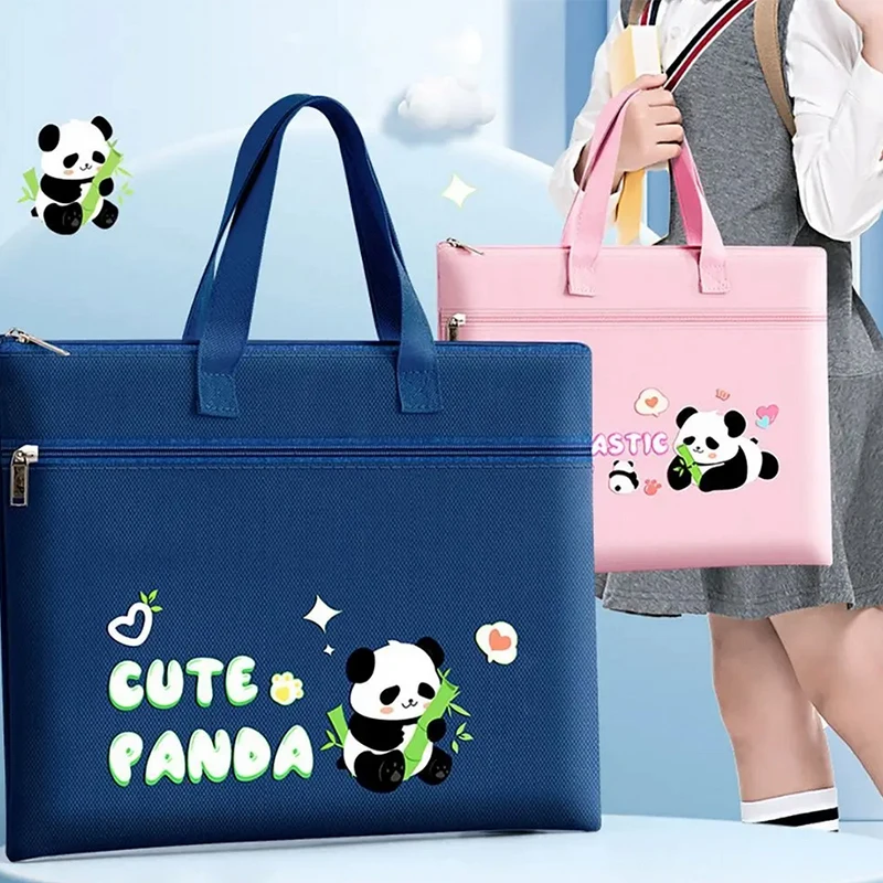 Multifunction Double Layer Tote School Bag Canvas Large-capacity A4 File Bag Capybara Archive Tote Bag Students