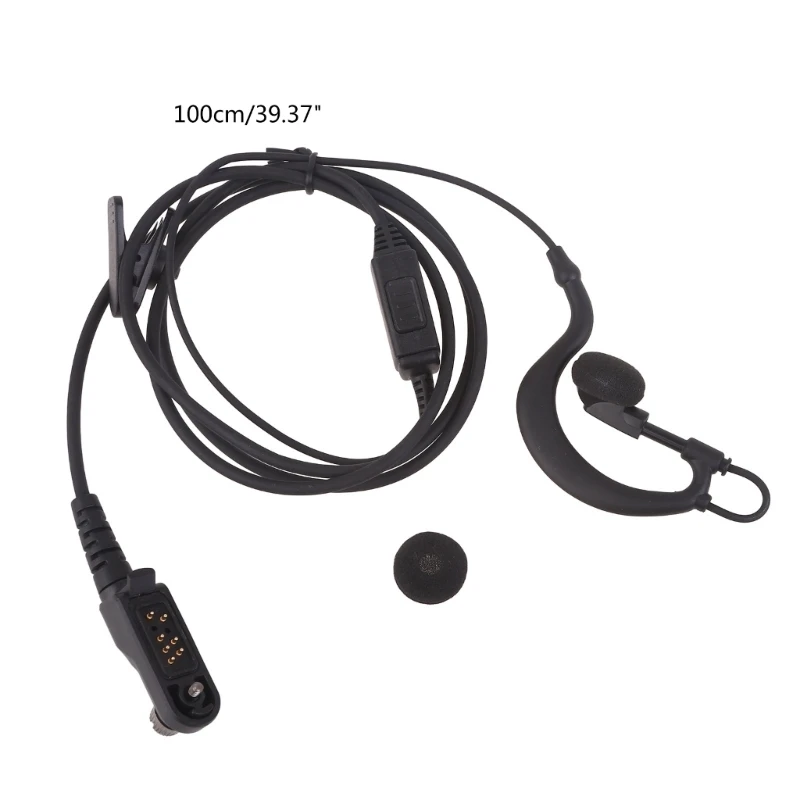 Auriculares Walkie Talkie para Hytera BP510 BP516 BP-510 BP-516 Cable 100 Negro