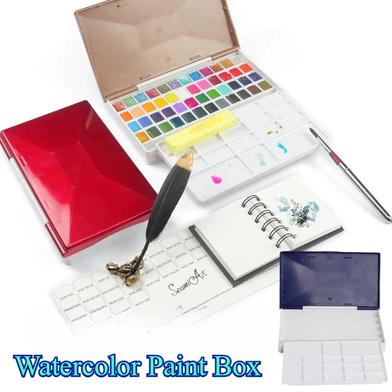 Watercolor Paint Box Student Painting Art Creation Coloring Storage Watercolor/Acrylic Paints Outdoor Portable Color Palette