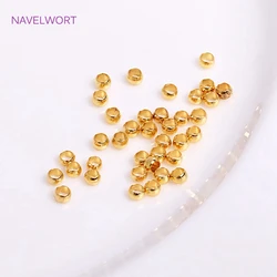 Cuentas de engarce chapadas en oro de 18K, accesorios de joyería, accesorios de bricolaje, 2mm/2,5mm, 1,5mm/2mm