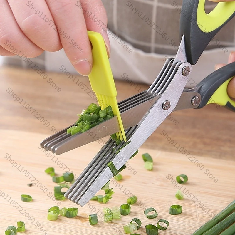 German Stainless Steel Five Layer Scallion Scissors, Seaweed Baby Complementary Food Shreds, Shredded Paper Scissors