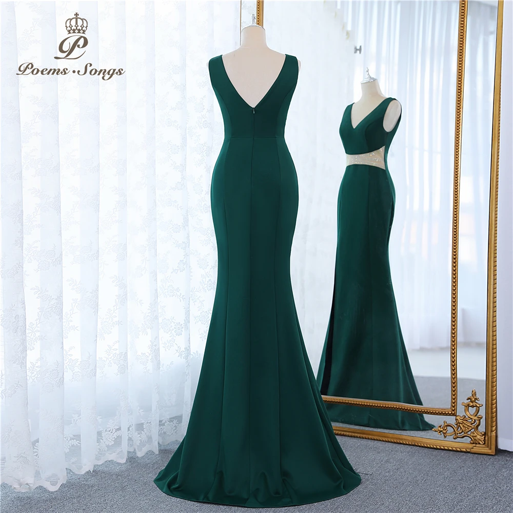 Green women\'s evening dress vestidos formales vestidos de fiesta robe de soiree de mariage robe longue party dress