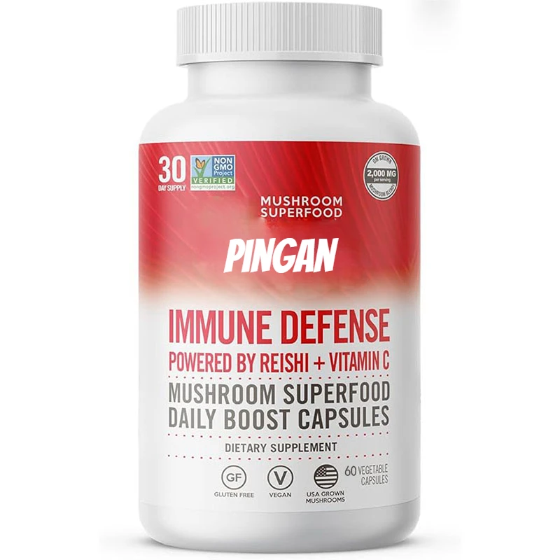 

Mushroom Capsule Super Food Supplement, Mushroom Mix, Ganoderma Lucidum, Turkey Tail, Dancing Mushroom, Vitamin C
