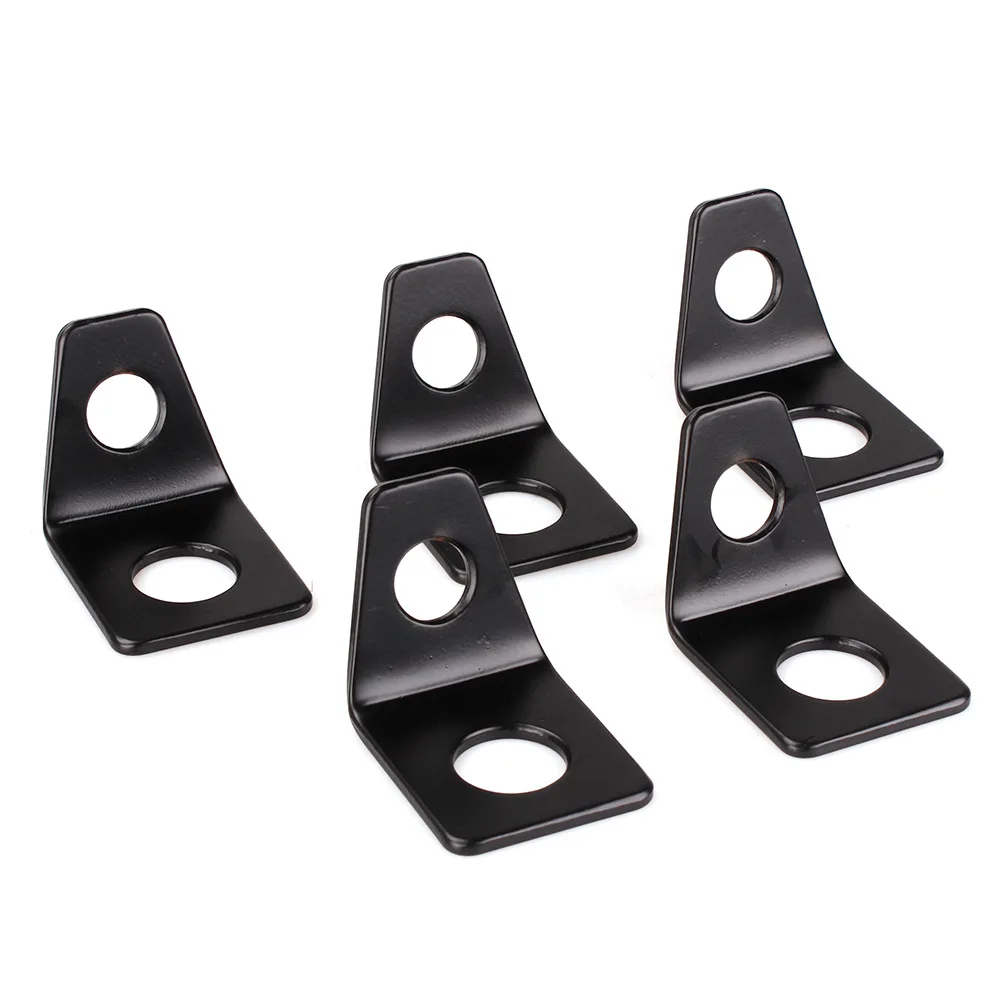 5PCS 4 Point Car Racing Seat Belt Anchor Plate Hardware Mount Harness 90 Degree Angle Brackets Kit Seat Belt L-Bracket NEW