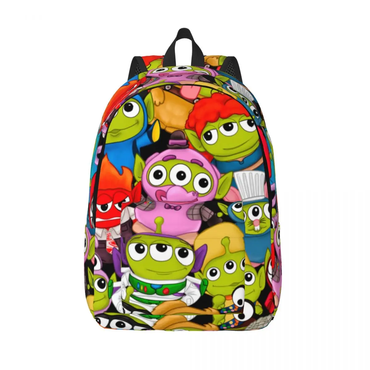 Little Green Monsters University Cartoon Backpack Middle High College School Student Bookbag Men Women Daypack Hiking