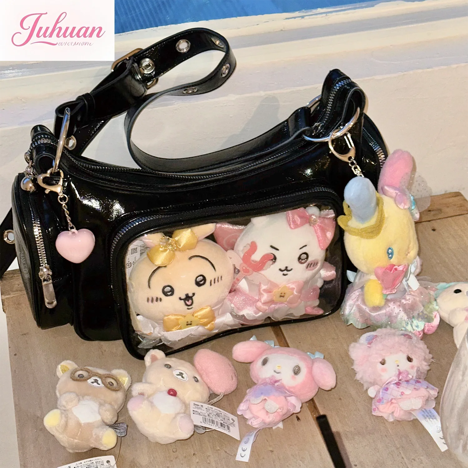 Japanese Locomotive Punk Crescent Moon Ltabag Sweet Cool Female Two-dimensional Comic Show Underarm Shoulder Messenger Bag Women