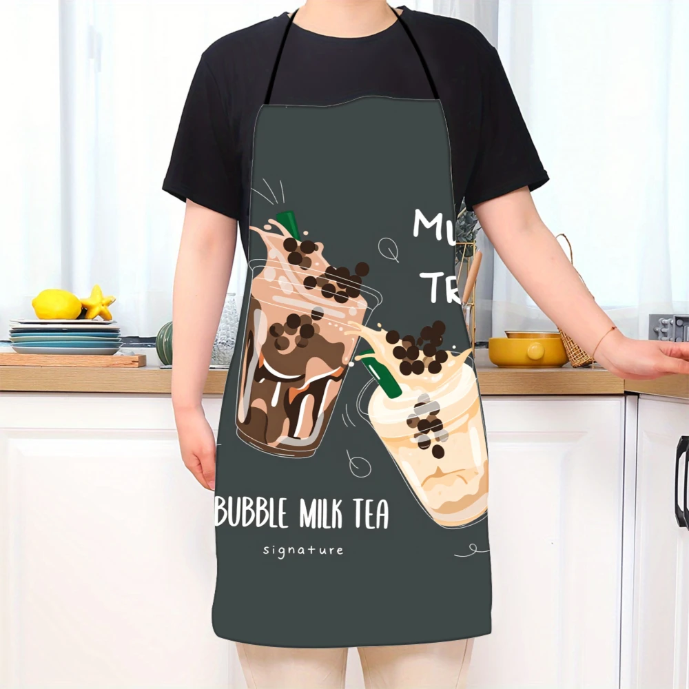 Bubble Milk Tea Apron Must Try Signature Drink Design Kitchen Cooking Apron For Tea Lovers