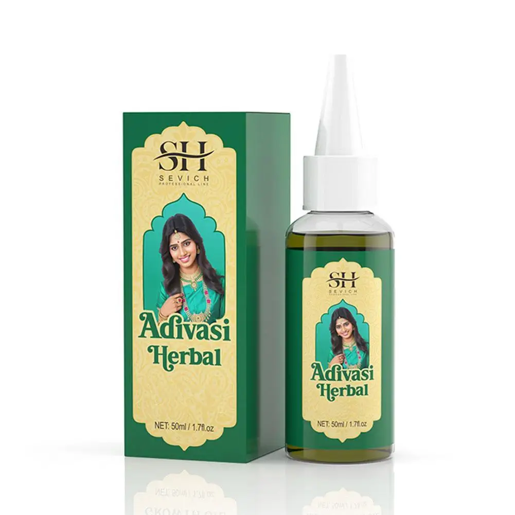 Nuevo aceite Original de la India de 50ml, aceite de romero a base de hierbas Adivasi para hombres y mujeres, aceites gruesos para el cuidado de la pérdida de cabello U1S4