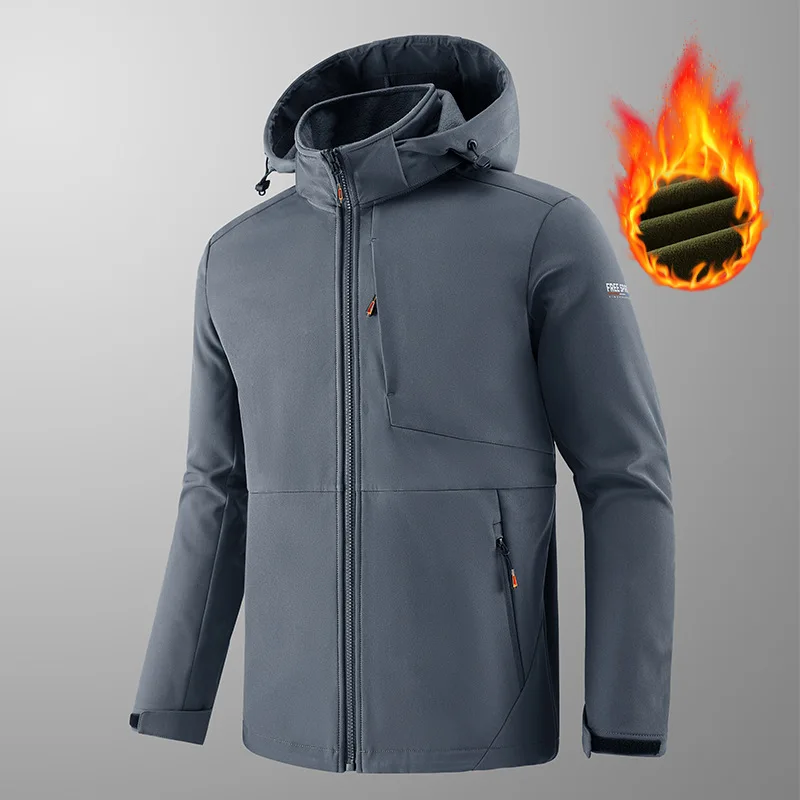 

Осень-зима, новая модная мужская уличная повседневная модная простая базовая повседневная модная однотонная куртка с капюшоном, мужская одежда, пальто