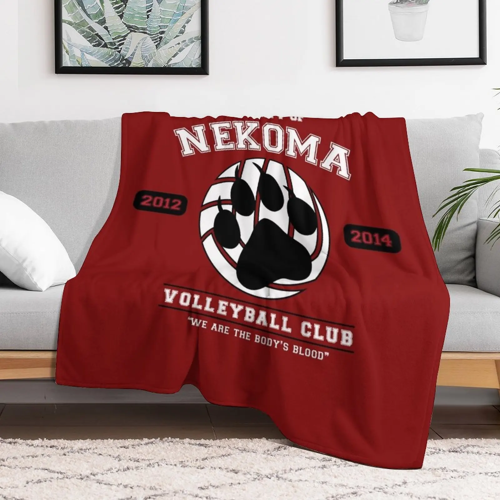 Team Nekoma Throw Blanket Sofas Giant Sofa Comforter Blankets