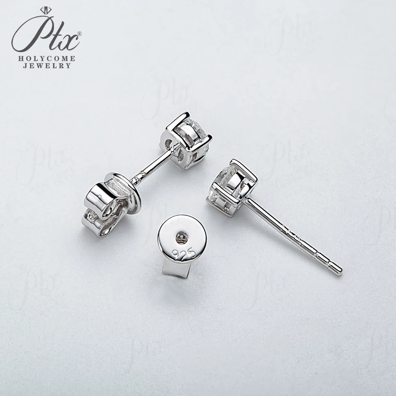 Laborgezüchtete Diamant-Ohrstecker 3mm Runde Form 925 Sterling Silber Vierkant-Fassung Edles Geschenk Großhandel Holycome Schmuck – Detail 11