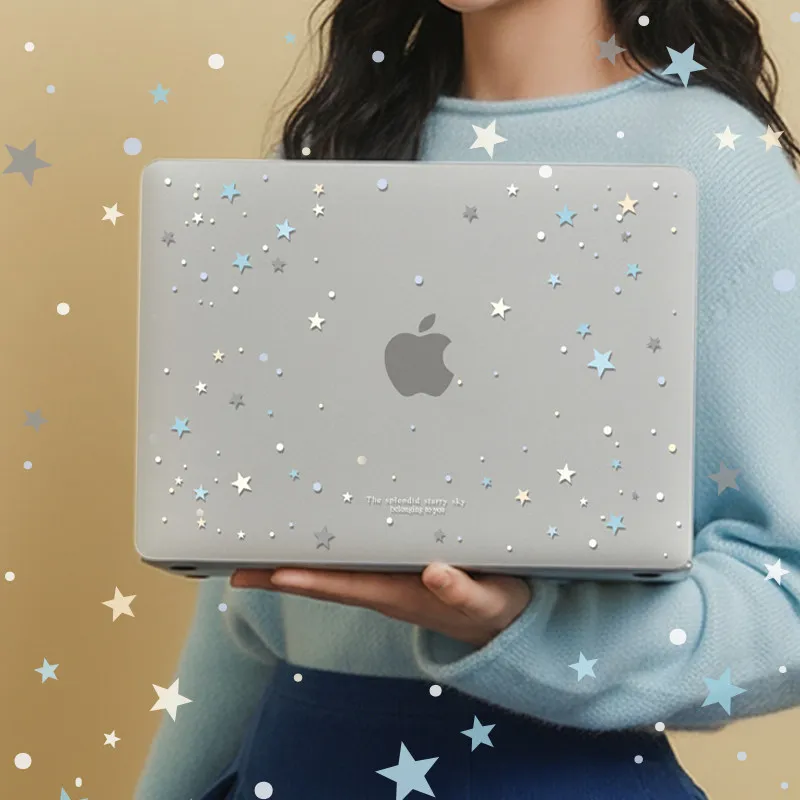Blue Star Crystal Laptop Case For Macbook Air 13.6 M4 NEO 15 M3 Hard Cover For Mac Book Pro 13 M1 M2 14 M4 M5 16 RemovableCover
