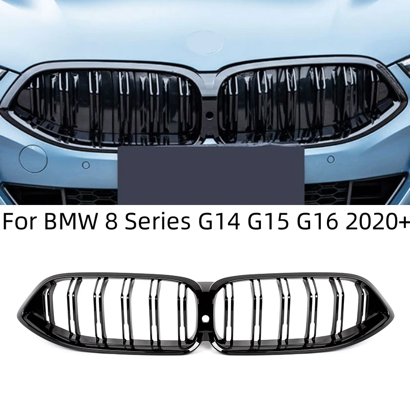 

Dual Line ABS Gloss Black Front Bumper Kidney Grille For BMW 8 Series G14 G15 G16 2020+ Replacement Racing Grills Car Styling