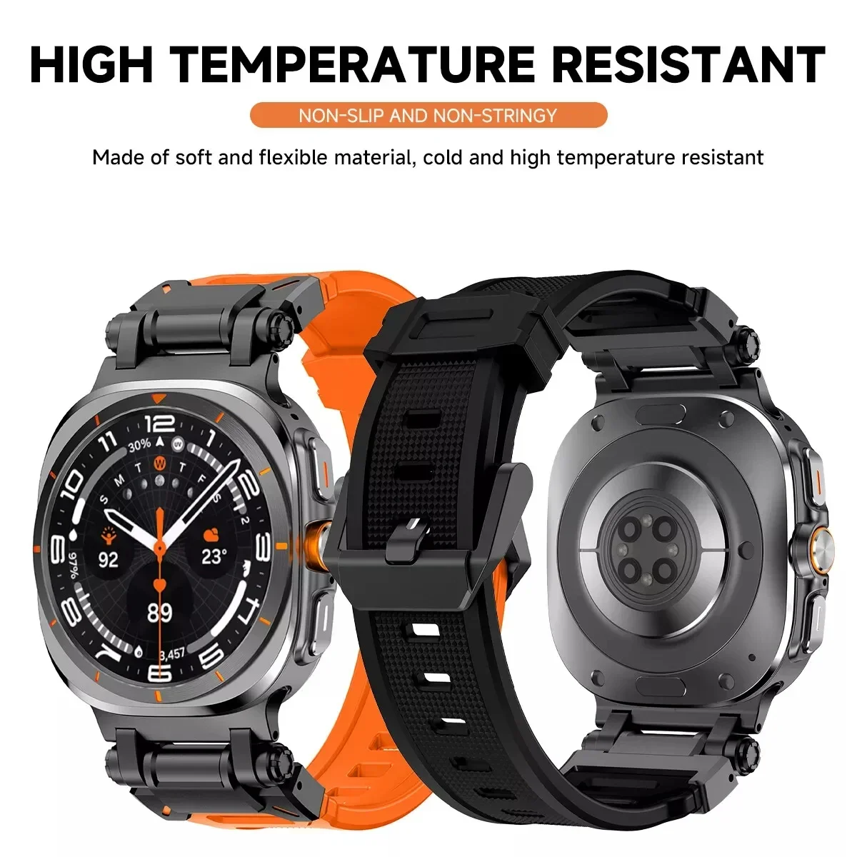 Metall + Silikonarmband für Samsung Galaxy Watch 7 Ultra 47 mm Sportarmband für SAMSUNG GALAXY ULTRA 47 Gummi-Herrenarmband