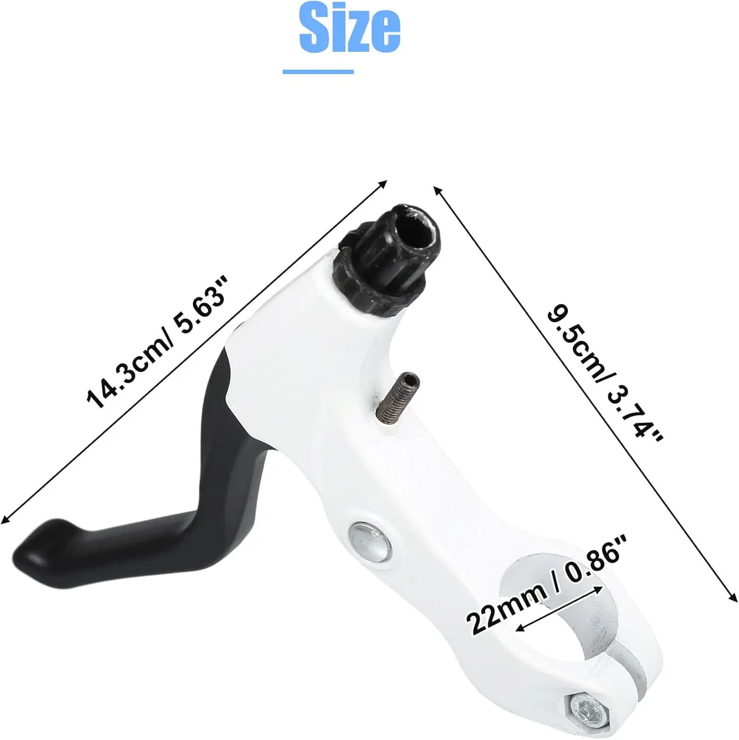 1 Paar MTB-Fahrradbremshebel für V-Bremsen/Scheibenbremsen, Aluminiumlegierung, Schwarz, mit Bremszug – Detail 8