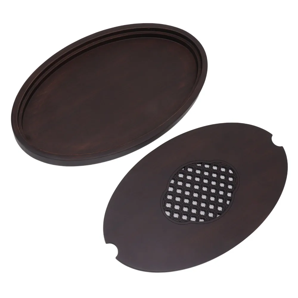 

Walnut Color Bamboo Tea Tray Simple Chinese Style Water Storage Tea Tray Bamboo Material Elegant Chinese Tea Tray