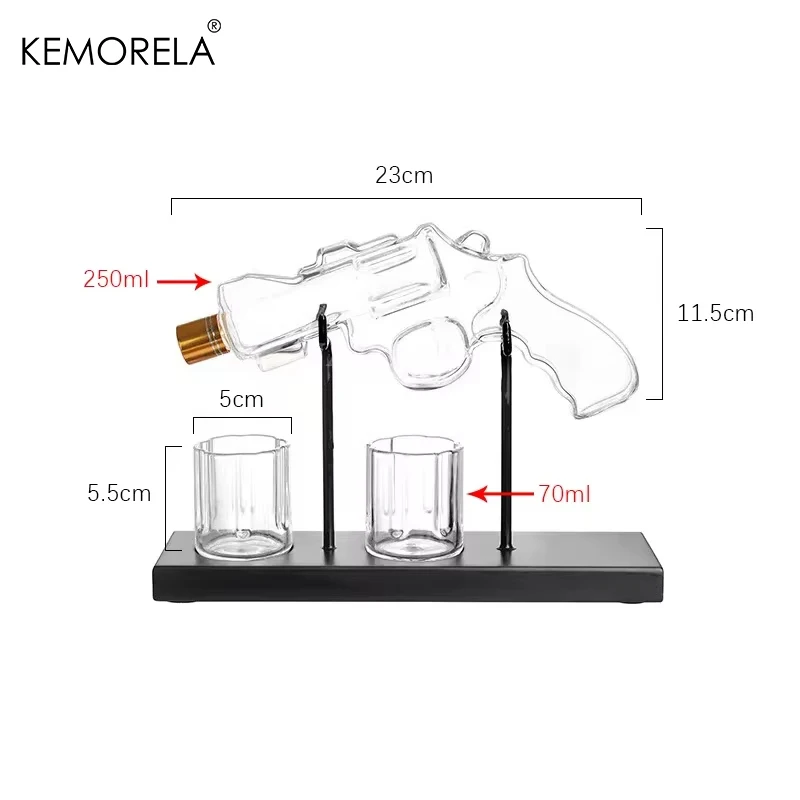 KEMORELA Revolver Glazen Karaf Whisky Glas Set Wijndispenser Bar Drinkcontainer Glazen Fles Prachtige mannen Geschenken