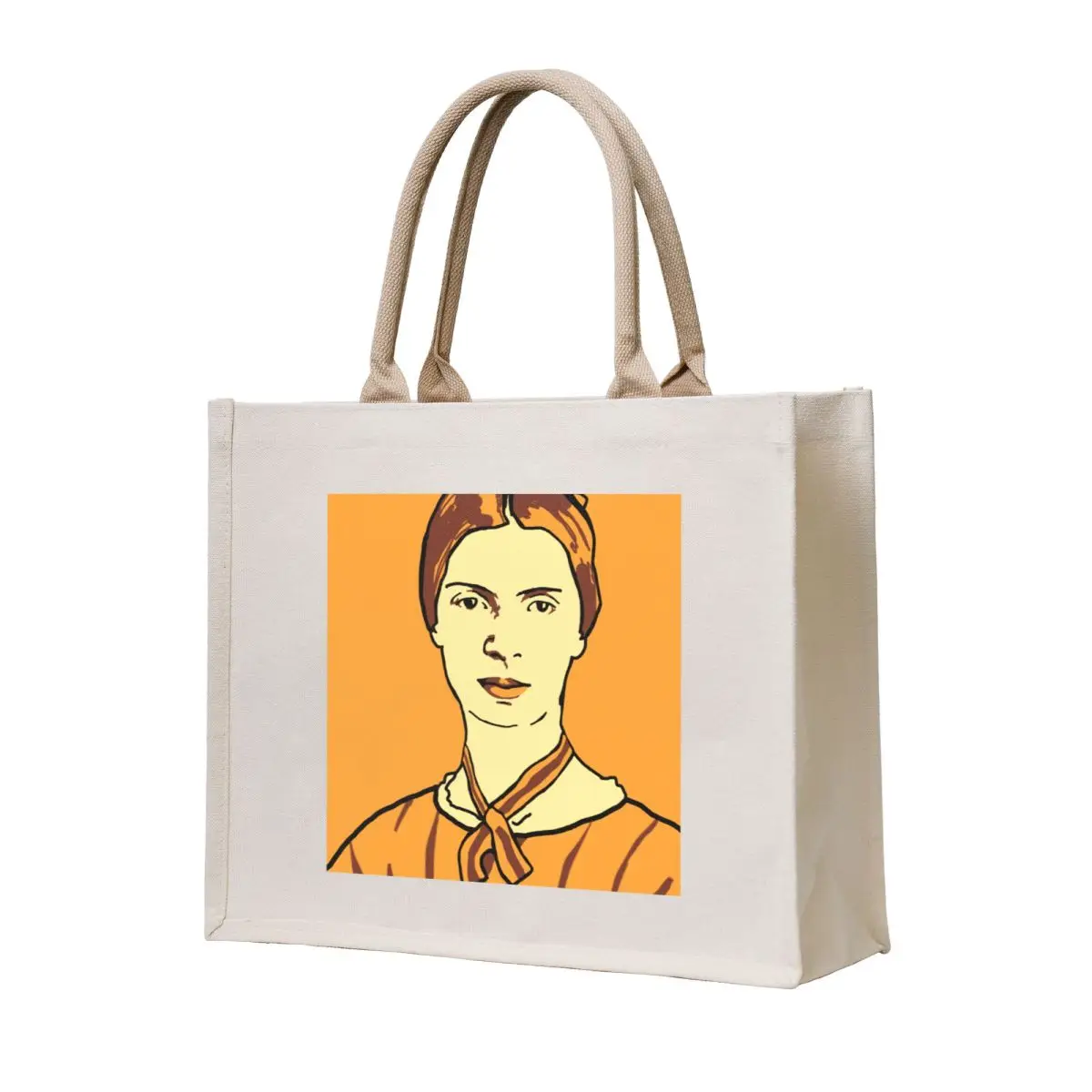 

Emily Dickinson Orange Portrait Tote Bag large size bags custom bags Women's tote bag free delivery bags