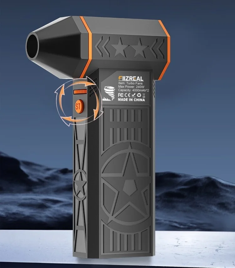Fiizreal X50 Brushless Turbo Fan 240W High-Speed Portable 8000mAh Rechargeable 57m/s Typhoon Wind Type-C Charging Camping Fan view 4