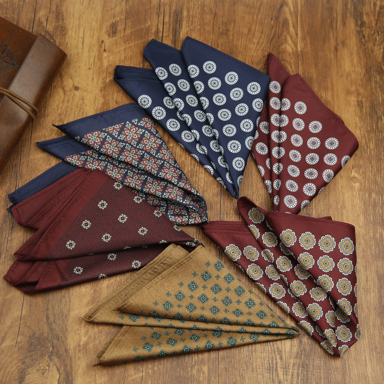 Français nouveau surdimensionné 27 cm hommes rouge poche carré Floral Paisley imprimé mouchoir fête de mariage smoking accessoires marié Hanky