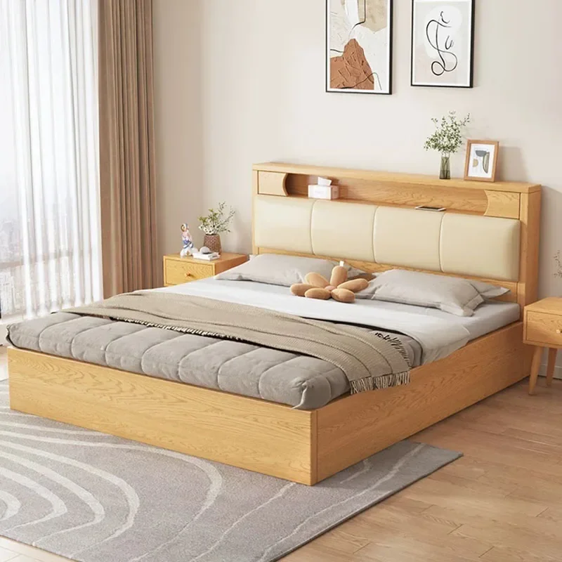 d*-Modern Wooden Bed Double Frame Queen Beauty Design Floor Space Saving Japanese Bed Princess Safe Lounge Suite Furniture./